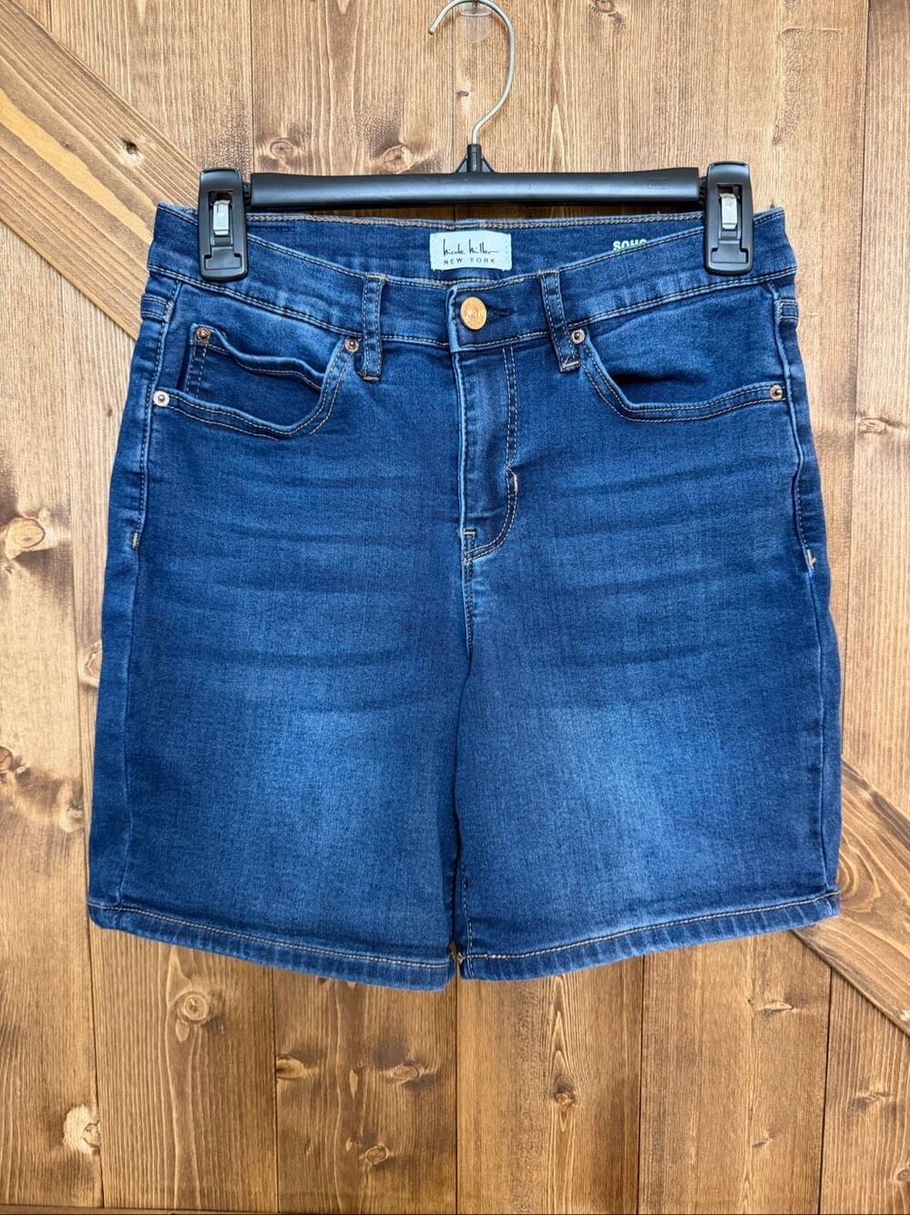 Nicole Miller New York Soho Women’s Size 4 High Rise Denim Shorts Dark Wash (901